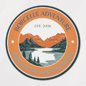 vintage bergavontuur ronde sticker (Design 1)
