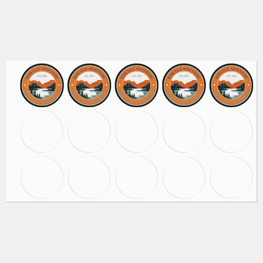 vintage bergavontuur ronde sticker (Vel)