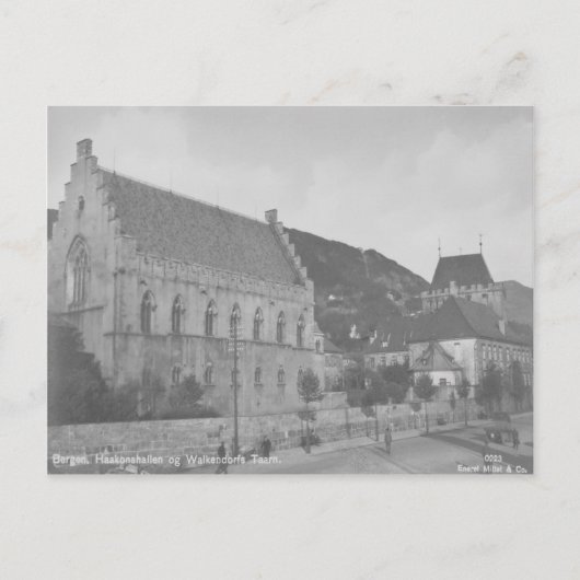 Vintage Bergen Haakonshallen Briefkaart (Voorkant)