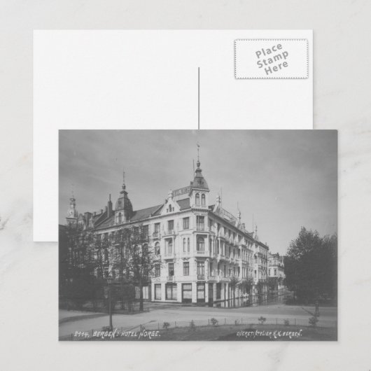 Vintage Bergen Hotel Briefkaart (Voorkant / Achterkant)