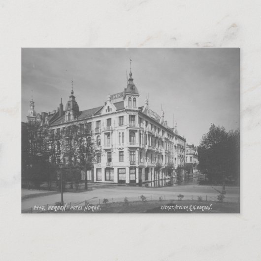 Vintage Bergen Hotel Briefkaart (Voorkant)