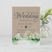 Vintage bergen meer rustic Wedding (Staand voorkant)