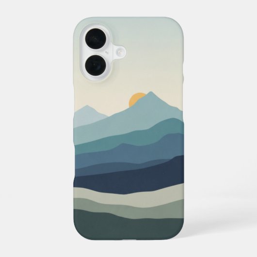 Vintage Bergketen iPhone 16 Hoesje (Achterkant)