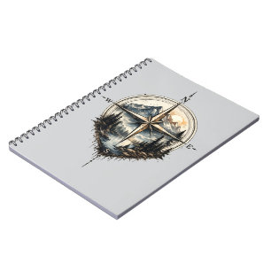 Vintage bergkompas Outdoor avontuur spiraal Notitieboek