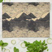 Vintage berglandschap met wolken (2) theedoek (Gevouwen)
