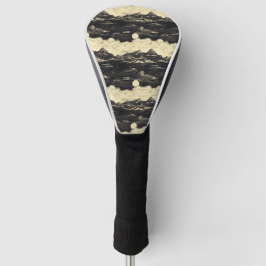 Vintage berglandschap met wolken (5) golfheadcover (Voorkant)