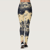 Vintage bergwolk landschap (3) leggings (Achterkant)