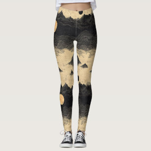 Vintage bergwolk landschap (9) leggings