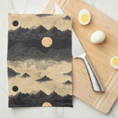 Vintage bergwolk landschap (9) theedoek (Quarter Fold)