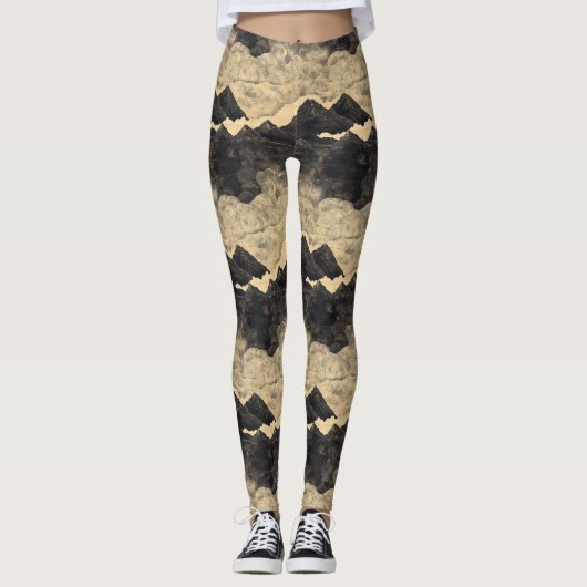 Vintage bergwolkenlandschap (2) leggings (Voorkant)