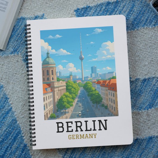 Vintage Berlin Skyline TV Tower Skyline View Notitieboek