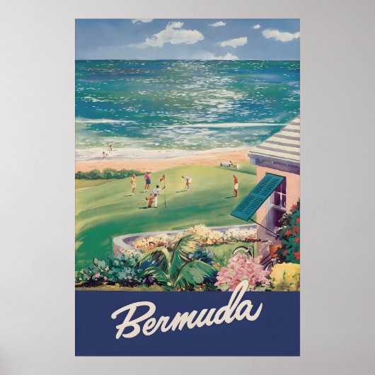 Vintage Bermuda Reisposter Print, Kust Poster (Voorkant)