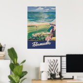 Vintage Bermuda Reisposter Print, Kust Poster (Thuiskantoor)