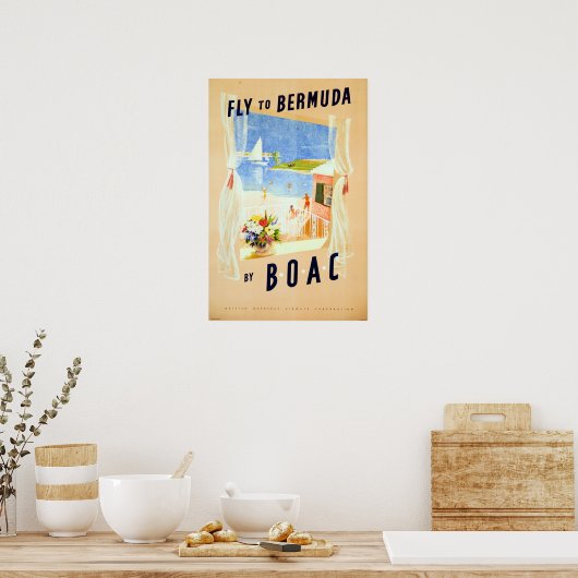 Vintage Bermuda Travel Poster (Keuken)