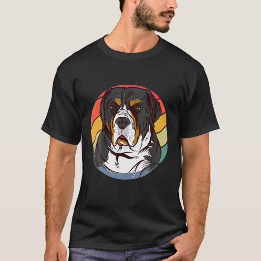 Vintage Bernese Mountain Dog T-shirt (Voorkant)