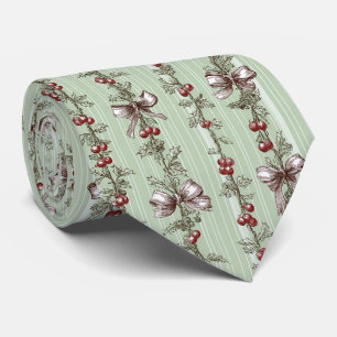 Vintage bessenrank en lint botanische streep (2) stropdas