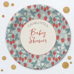 Vintage Bessie Zoete Aardbei Baby Shower Papieren Bordje