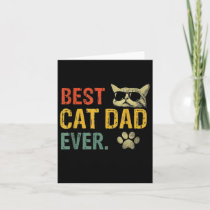 Vintage Best Cat Dad Ever Cat Daddy Gift Kaart