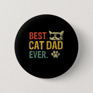 Vintage Best Cat Dad Ever Cat Daddy Gift Ronde Button 5,7 Cm