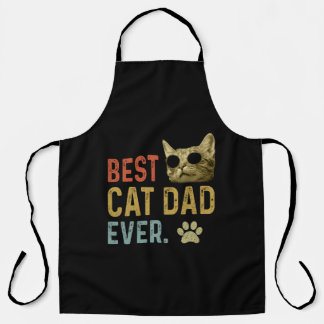 Vintage Best Cat Dad Ever Family Present Schort