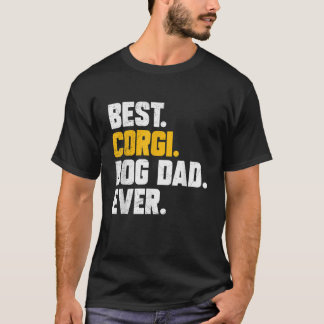 Vintage Best Corgi Dog Dad Ever Christmas Fathers  T-shirt