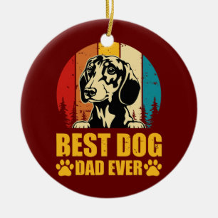 Vintage Best Dog Dad Ever Father's Day Gift Keramisch Ornament