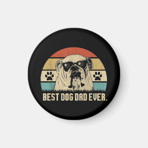 Vintage Best Engelse Bulldog PAPA Ever shirt Vader Magneet