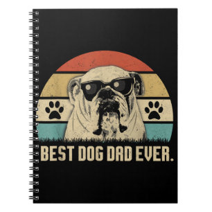 Vintage Best Engelse Bulldog PAPA Ever shirt Vader Notitieboek
