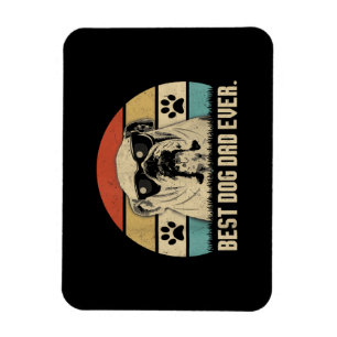 Vintage Best English Bulldog PAPA Ever shirt Vader Magneet