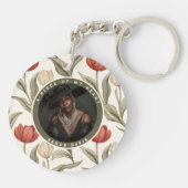 Vintage Beste Cadeaus Voor Moeder Tulp Sleutelhanger (Achterkant)