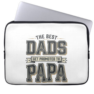 Vintage Beste Dads Gepromoveerd Tot Papa Shirt Ont Laptop Sleeve