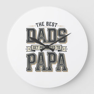 Vintage Beste Dads Gepromoveerd Tot Papa T-shirt O Grote Klok