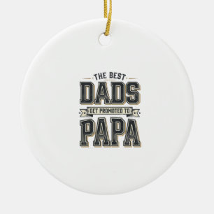 Vintage Beste Dads Gepromoveerd Tot Papa T-shirt O Keramisch Ornament