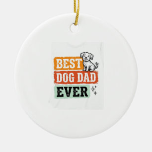 Vintage Beste Hond Papa Ooit Schattig Hond Shirt O Keramisch Ornament