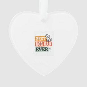 Vintage Beste Hond Papa Ooit Schattig Hond Shirt O Ornament