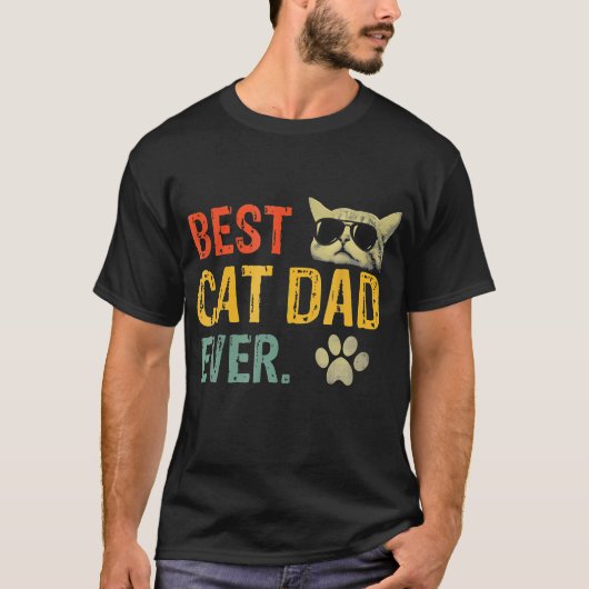 Vintage-Beste Kat Papa-Ooit T-shirt (Voorkant)