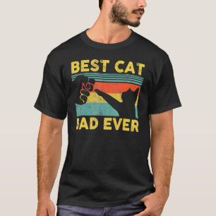 Vintage Beste Kat Vader Ooit Kat Papa Vaderdag 1 T-shirt