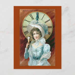 vintage "Beste nieuwjaar wenst" Feestdagenkaart