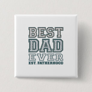 Vintage Beste Papa Ooit Varsity Typografie Ontwerp Vierkante Button 5,1 Cm