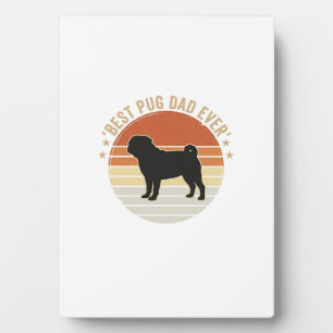 Vintage Beste Pug Vader Ooit Hond Liefhebber Shirt Fotoplaat
