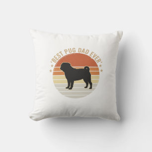 Vintage Beste Pug Vader Ooit Hond Liefhebber Shirt Kussen