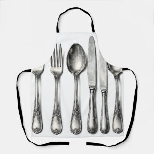Vintage Bestek Sieraandachtig Plat Keukengerei  Schort