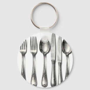 Vintage Bestek Sieraandachtig Plat Keukengerei  Sleutelhanger