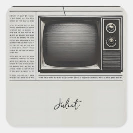 Vintage betaalt oud retro krant Vrijgezellenfeest Vierkante Sticker