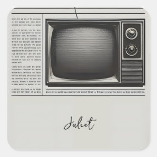 Vintage betaalt oud retro krant Vrijgezellenfeest Vierkante Sticker