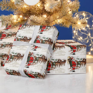 Vintage betegelde de partijomslag van de Kerstman Cadeaupapier