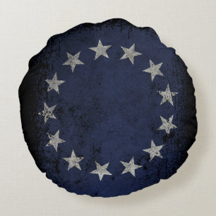 Vintage Betsy Ross Amerikaanse Vlag 2-zijdig Rond Kussen
