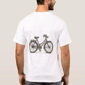 Vintage Beweging: Retro Fiets Lijn Kunst T-shirt (Achterkant)