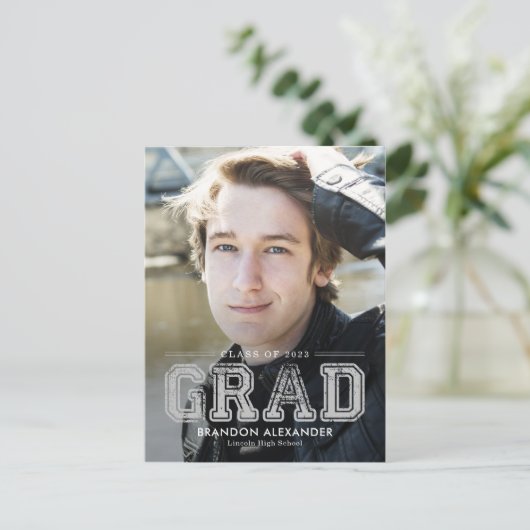 Vintage bewerkbaar Afstuderen Briefkaart bewerkbar (Staand voorkant)