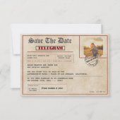 Vintage Bewerkbare Rustieke Foto ouderwets  Save The Date (Voorkant)